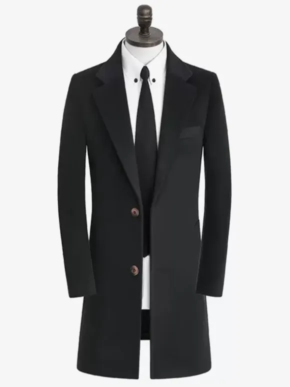 Men's Suit Coats Mid-Length Business Coats British Style Formal Wool Suits