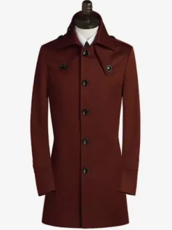 Men's Suit Coats Mid-Length Simple Business Coats British Style Formal Coat