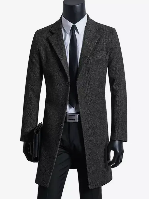 Men's Suit Coats Turn-Down Collar Casual Elegant Single Breasted Coats