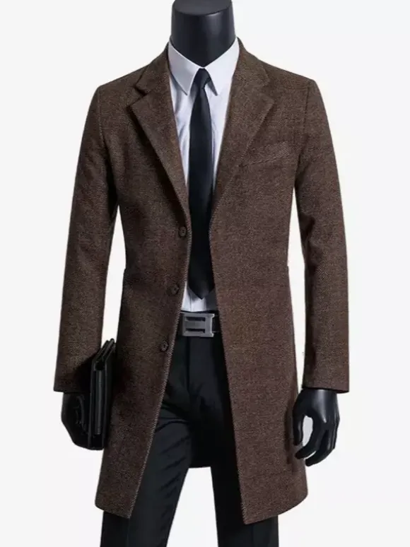 Men's Suit Coats Turn-Down Collar Casual Elegant Single Breasted Coats