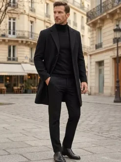 Men's Suit Coats Turn-Down Collar Casual Elegant Single Breasted Coats