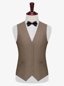 Men's Suit Vest Groomsmen Suit Professional Wear Plus Size Dress Vest
