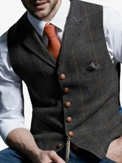 Men's Suit Vest Men's Casual Vest Groom and Groomsmen Slim Vest