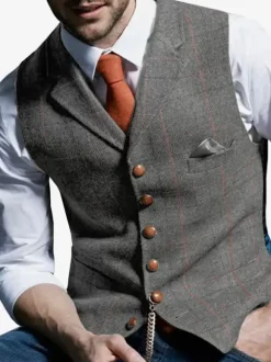 Men's Suit Vest Men's Casual Vest Groom and Groomsmen Slim Vest