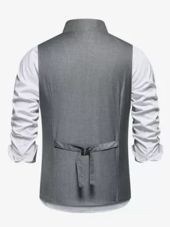 Men's Suit Vest Wedding Party Oblique Single Breasted Vest