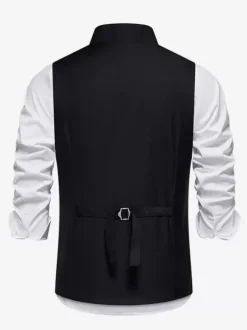 Men's Suit Vest Wedding Party Oblique Single Breasted Vest
