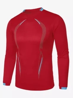 Men’s Summer Fitness Training Breathable Top Quick-Dry Sportswear Long-Sleeve T-Shirt