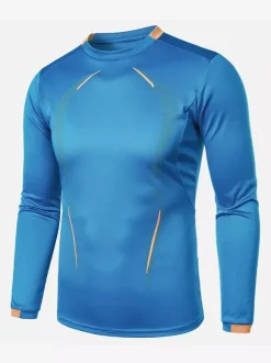 Men’s Summer Fitness Training Breathable Top Quick-Dry Sportswear Long-Sleeve T-Shirt