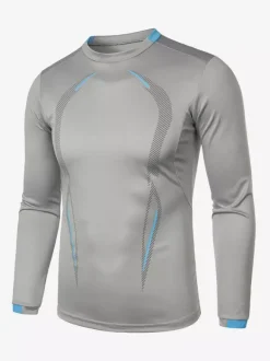 Men’s Summer Fitness Training Breathable Top Quick-Dry Sportswear Long-Sleeve T-Shirt