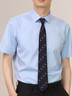 Men's Summer Shirts Elastic Slim Fit Business Casual Short-Sleeved Shirts