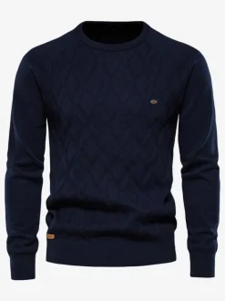 Men's Sweaters Men's Pullover Knitwear Jewel Neck Spring Khaki Khaki