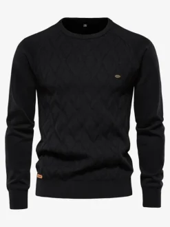 Men's Sweaters Men's Pullover Knitwear Jewel Neck Spring Khaki Khaki