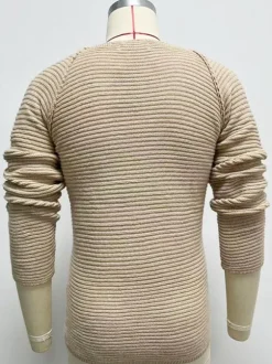 Men's Sweaters Men's Pullover Knitwear Jewel Neck Spring Apricot Apricot
