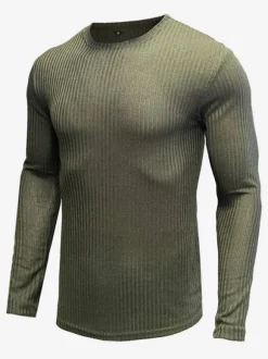 Men's Sweaters Men's Pullover Knitwear Jewel Neck Fall Hunter Green Gray