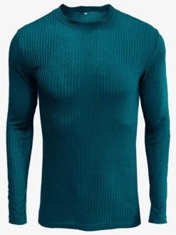 Men's Sweaters Men's Pullover Knitwear Jewel Neck Fall Hunter Green Gray