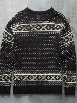 Men's Sweaters Men's Pullover Knitwear Jewel Neck Spring Black Black