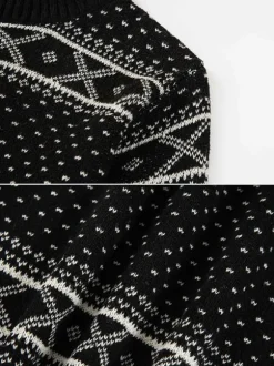 Men's Sweaters Men's Pullover Knitwear Jewel Neck Spring Black Black