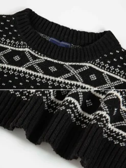 Men's Sweaters Men's Pullover Knitwear Jewel Neck Spring Black Black