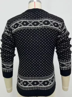 Men's Sweaters Men's Pullover Knitwear Jewel Neck Spring Black Black