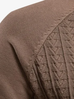 Men's Sweaters Men's Pullover Knitwear High Collar Winter Deep Gray Camel