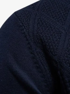 Men's Sweaters Men's Pullover Knitwear Turndown Collar Winter Black Blue