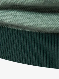 Men's Sweaters Men's Pullover Knitwear Jewel Neck Color Block Winter Orange Deep Gray