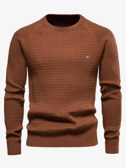 Men's Sweaters Men's Pullover Knitwear Jewel Neck Fall Gray Blue