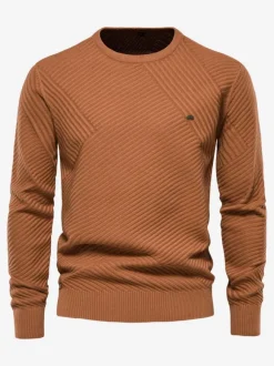 Men's Sweaters Men's Pullover Knitwear Jewel Neck Winter Green Apricot