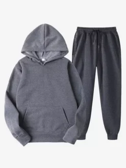 Men's Sweatshirt Suit Plus Size Fleece Hoodie Sweatpants Two-Piece Suit