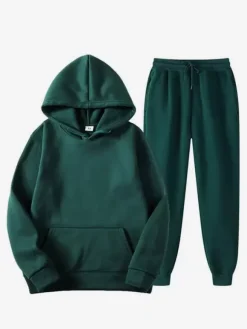 Men's Sweatshirt Suit Plus Size Fleece Hoodie Sweatpants Two-Piece Suit