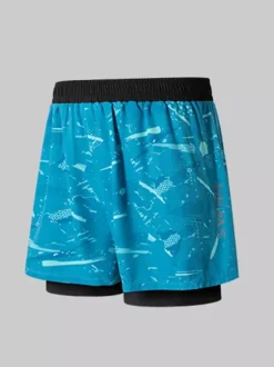 Men's Swim Jammers Anti-Embarrassment Swimming Trunks Double Layer Quick Dry Plus Size Swimwear Gear Full Set For Adults