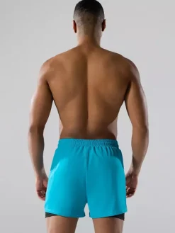 Men’s Swim Trunks Boxer Style Double-Layer Loose Fit Quick-Dry Plus Size Beach Wear