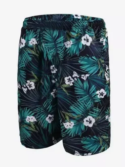 Men’s Swim Trunks Quick Dry Plus Size Tropical Printed Swimwear Beach Shorts