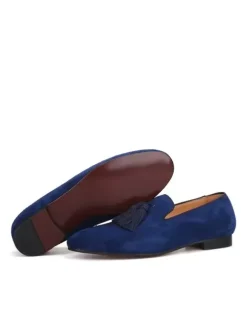 Mens Tassel Loafer penny Shoes Suede Slip-On Artwork Round Toe Prom Luxury Wedding Shoes