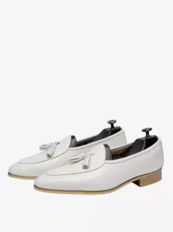 Mens Tassel Loafer Round Toe Cowhide Prom Homecoming Wedding Shoes