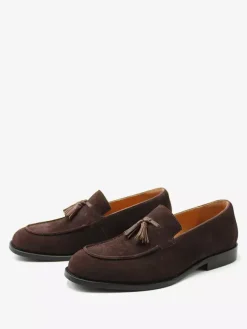Men's Tassel Loafers Suede Leather Square Toe Men's Loafer Shoes
