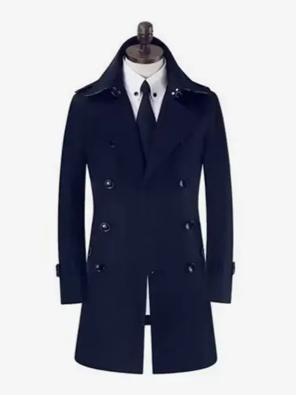 Men's Trench Coats Casual Light Apricot Chic Slim Fit Coats