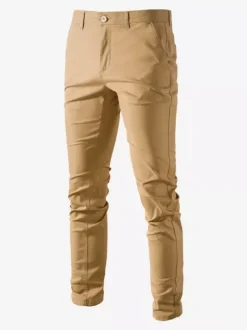 Men's Trousers Casual Natural Waist Straight Men’s Pants With Pockets