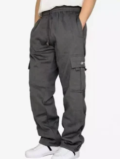 Men's Trousers Casual Oversized Natural Waist Straight Cargo Pant With Pockets
