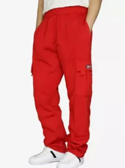 Men's Trousers Casual Oversized Natural Waist Straight Cargo Pant With Pockets