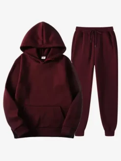 Men's Two Piece Sets Fleece Sweatshirt Men's Hoodie and Pants