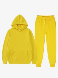 Men's Two Piece Sets Fleece Sweatshirt Men's Hoodie and Pants