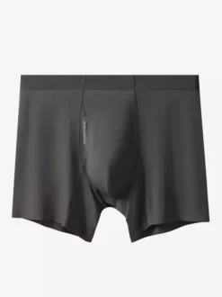 Men’s Underwear Natural Bamboo Fiber Extended-Length Boxer Briefs Premium Solid-Color Trunks