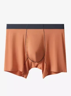Men’s Underwear Natural Bamboo Fiber Extended-Length Boxer Briefs Premium Solid-Color Trunks