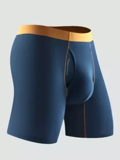Men’s Underwear Natural Bamboo Fiber Extended-Length Boxer Briefs Premium Solid-Color Trunks