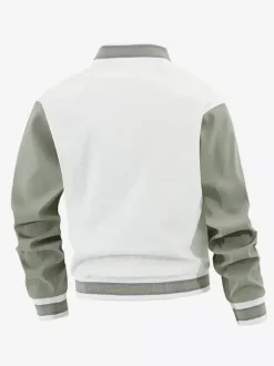Men’s Varsity Jacket Plus-Size Causal Long Sleeve Loose Cardigan Baseball Jackets