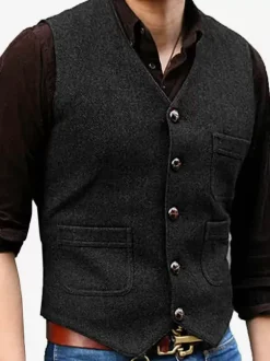 Men's Vest V-Neck Wedding Dress Vest Men's Suit Vest