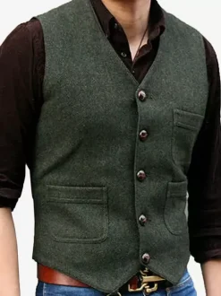 Men's Vest V-Neck Wedding Dress Vest Men's Suit Vest