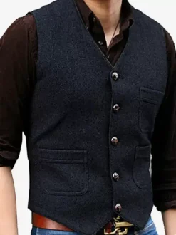 Men's Vest V-Neck Wedding Dress Vest Men's Suit Vest