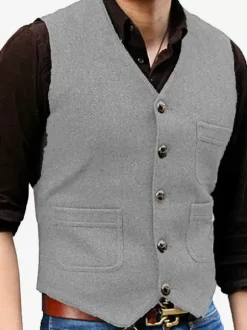Men's Vest V-Neck Wedding Dress Vest Men's Suit Vest